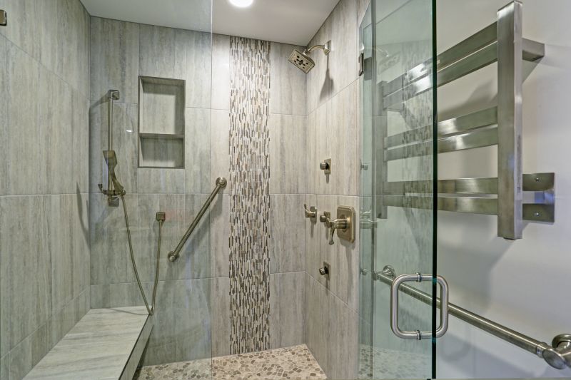 Sleek Walk-in Shower with Tile Accents